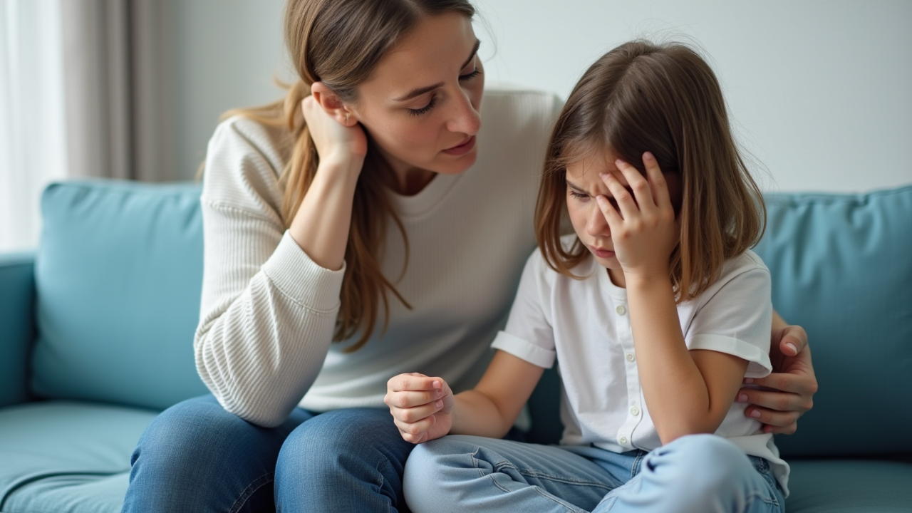 Parent comforting a child facing bullying